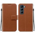 For Infinix Hot 50 5G Ultra-thin Voltage Magnetic Buckle Leather Phone Case(Brown) - 1