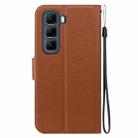 For Infinix Hot 50 5G Ultra-thin Voltage Magnetic Buckle Leather Phone Case(Brown) - 3