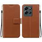 For Infinix Note 30i Ultra-thin Voltage Magnetic Buckle Leather Phone Case(Brown) - 1