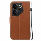 For Tecno Camon 20 Premier Ultra-thin Voltage Magnetic Buckle Leather Phone Case(Brown) - 3