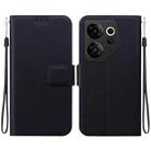 For Tecno Camon 20 Premier Ultra-thin Voltage Magnetic Buckle Leather Phone Case(Black) - 1