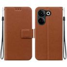 For Tecno Camon 20 / Camon 20 Pro 4G Ultra-thin Voltage Magnetic Buckle Leather Phone Case(Brown) - 1