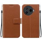 For Tecno Camon 30 4G / 5G Ultra-thin Voltage Magnetic Buckle Leather Phone Case(Brown) - 1