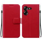 For Tecno Pova 5 Ultra-thin Voltage Magnetic Buckle Leather Phone Case(Red) - 1