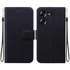 For Tecno Pova 5 Ultra-thin Voltage Magnetic Buckle Leather Phone Case(Black) - 1