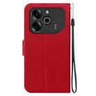 For Tecno Pova 6 / Pova 6 Pro Ultra-thin Voltage Magnetic Buckle Leather Phone Case(Red) - 3