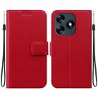 For Tecno Spark 10 4G / Spark 10C Ultra-thin Voltage Magnetic Buckle Leather Phone Case(Red) - 1