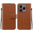 For Tecno Spark 20 Pro Ultra-thin Voltage Magnetic Buckle Leather Phone Case(Brown) - 1