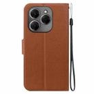 For Tecno Spark 20 Pro Ultra-thin Voltage Magnetic Buckle Leather Phone Case(Brown) - 3