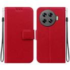 For Tecno Spark 20 Pro+ Ultra-thin Voltage Magnetic Buckle Leather Phone Case(Red) - 1