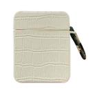 For AirPods 1 / 2 Crocodile Pattern Square Leather Earphone Case(White) - 1