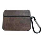 For AirPods 3 Crocodile Pattern Square Leather Earphone Case(Coffee) - 1