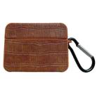 For AirPods Pro 2 Crocodile Pattern Square Leather Earphone Case(Brown) - 1