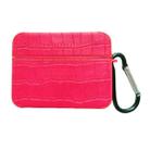 For AirPods Pro 2 Crocodile Pattern Square Leather Earphone Case(Red) - 1