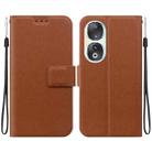 For Honor 90 Ultra-thin Voltage Magnetic Buckle Leather Phone Case(Brown) - 1