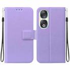 For Honor 90 Ultra-thin Voltage Magnetic Buckle Leather Phone Case(Purple) - 1