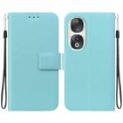 For Honor 90 Ultra-thin Voltage Magnetic Buckle Leather Phone Case(Green) - 1