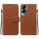 For Honor 90 Lite Ultra-thin Voltage Magnetic Buckle Leather Phone Case(Brown) - 1