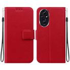 For Honor 200 Ultra-thin Voltage Magnetic Buckle Leather Phone Case(Red) - 1