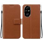 For Honor 200 Pro Ultra-thin Voltage Magnetic Buckle Leather Phone Case(Brown) - 1