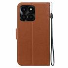 For Honor X6a Ultra-thin Voltage Magnetic Buckle Leather Phone Case(Brown) - 3