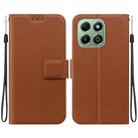 For Honor X6b Ultra-thin Voltage Magnetic Buckle Leather Phone Case(Brown) - 1