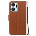 For Honor X7a Ultra-thin Voltage Magnetic Buckle Leather Phone Case(Brown) - 3