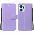 For Honor X7a Ultra-thin Voltage Magnetic Buckle Leather Phone Case(Purple) - 1