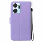 For Honor X7a Ultra-thin Voltage Magnetic Buckle Leather Phone Case(Purple) - 3