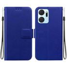 For Honor X7a Ultra-thin Voltage Magnetic Buckle Leather Phone Case(Blue) - 1