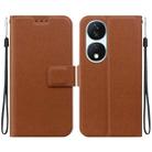 For Honor X7b / Play 50 Plus Ultra-thin Voltage Magnetic Buckle Leather Phone Case(Brown) - 1