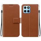 For Honor X8 5G Ultra-thin Voltage Magnetic Buckle Leather Phone Case(Brown) - 1