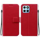 For Honor X8 5G Ultra-thin Voltage Magnetic Buckle Leather Phone Case(Red) - 1