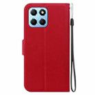 For Honor X8 5G Ultra-thin Voltage Magnetic Buckle Leather Phone Case(Red) - 3