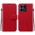 For Honor X8a Ultra-thin Voltage Magnetic Buckle Leather Phone Case(Red) - 1