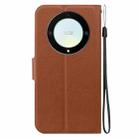 For Honor X9a Ultra-thin Voltage Magnetic Buckle Leather Phone Case(Brown) - 3