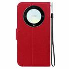 For Honor X9a Ultra-thin Voltage Magnetic Buckle Leather Phone Case(Red) - 3