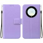 For Honor X9a Ultra-thin Voltage Magnetic Buckle Leather Phone Case(Purple) - 1