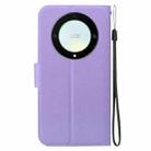 For Honor X9a Ultra-thin Voltage Magnetic Buckle Leather Phone Case(Purple) - 3