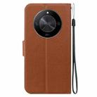 For Honor X9b / Magic6 Lite Ultra-thin Voltage Magnetic Buckle Leather Phone Case(Brown) - 3