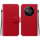 For Honor X9b / Magic6 Lite Ultra-thin Voltage Magnetic Buckle Leather Phone Case(Red) - 1