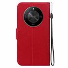 For Honor X9b / Magic6 Lite Ultra-thin Voltage Magnetic Buckle Leather Phone Case(Red) - 3