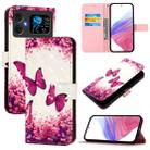 For Cubot A20 3D Painting Horizontal Flip Leather Phone Case(Rose Butterfly) - 1