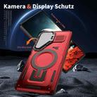For Samsung Galaxy S25 5G Shield Frame Holder MagSafe Phone Case(Red) - 2