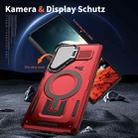 For Samsung Galaxy S24 FE 5G Shield Frame Holder MagSafe Phone Case(Red) - 2