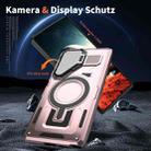 For Samsung Galaxy S24+ 5G Shield Frame Holder MagSafe Phone Case(Rose Gold) - 2