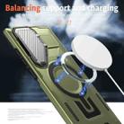 For Samsung Galaxy S23 Ultra 5G Shield Frame Holder MagSafe Phone Case(Olive Green) - 3