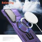 For Samsung Galaxy S23 Ultra 5G Shield Frame Holder MagSafe Phone Case(Purple) - 3