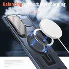 For Samsung Galaxy S22 Ultra 5G Shield Frame Holder MagSafe Phone Case(Blue) - 3