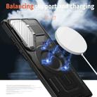 For Samsung Galaxy S25 Ultra 5G Shield Frame Holder MagSafe Phone Case(Black) - 3